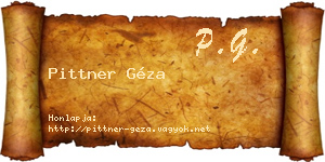 Pittner Géza névjegykártya