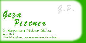 geza pittner business card